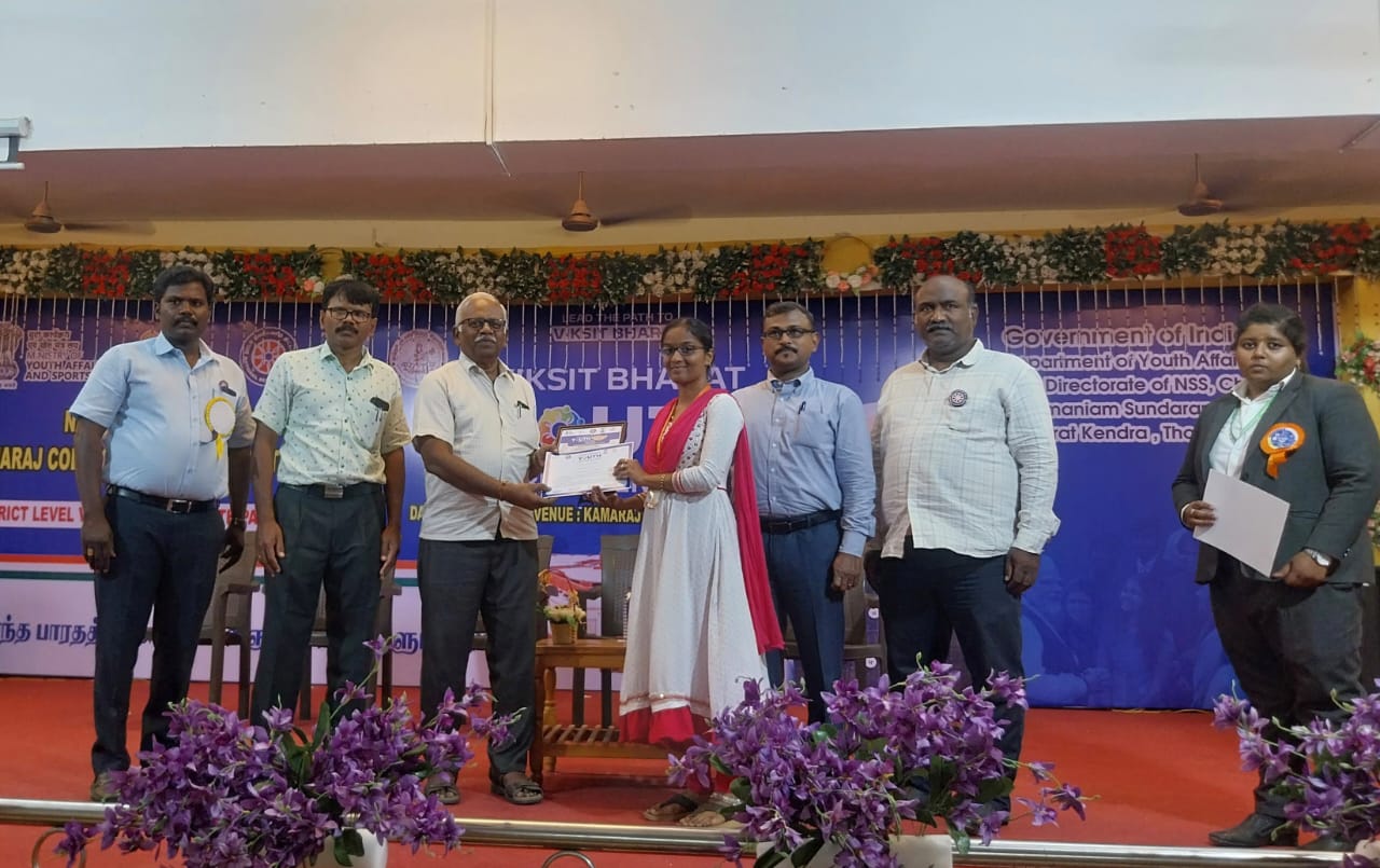 தூத்துக்குடி வ.உ.சி.கல்வியியல் கல்லூரி மாணவி மாநில அளவிலான பேச்சுப் போட்டிக்கு தேர்வு: